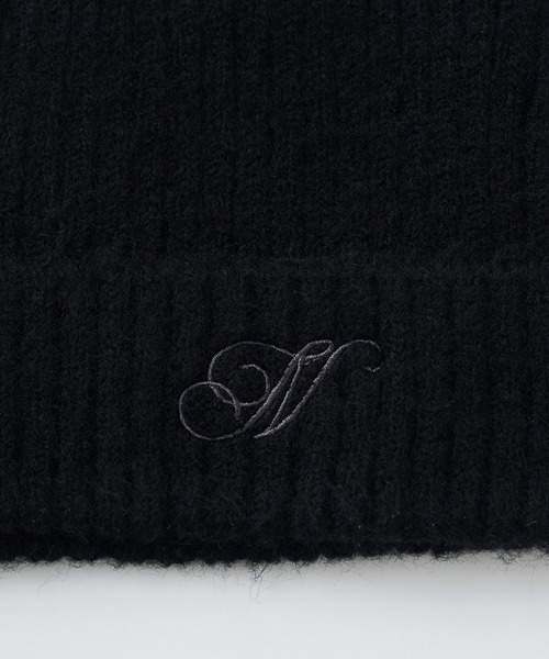 one after another NICE CLAUP（ワンアフターアナザーナイスクラップ）の「N刺繍ニットキャップ（ニットキャップ/ビーニー・レディース・ブラック/杢グレー/オフホワイト・FREE）」の14枚目の写真