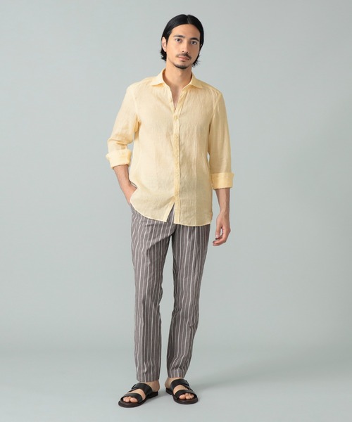 ビームスの百名品】リネン カッタウェイ ワイドカラーシャツ（シャツ
