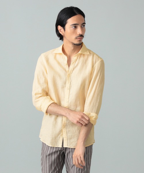 ビームスの百名品】リネン カッタウェイ ワイドカラーシャツ（シャツ
