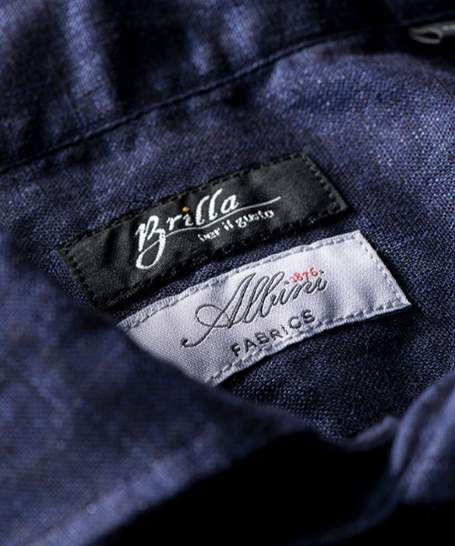 BRILLA per il gusto（ブリッラペルイルグースト）の「【ビームスの百名品】リネン カッタウェイ ワイドカラーシャツ（シャツ/ブラウス・メンズ・グリーン系その他4/ホワイト/ダークブラウン/ピンク/ネイビー/ロイヤルブルー/オレンジ/ブルー系その他2/ブルー系その他3/イエロー/ブルー/グリーン系その他3・M/L/XL/XS/S）」の15枚目の写真