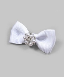 Tartine et Chocolat（タルティーヌエショコラ）の「Tartine et Chocolat/グログランパールラインストーンヘアクリップ（バレッタ/ヘアクリップ・キッズ）」