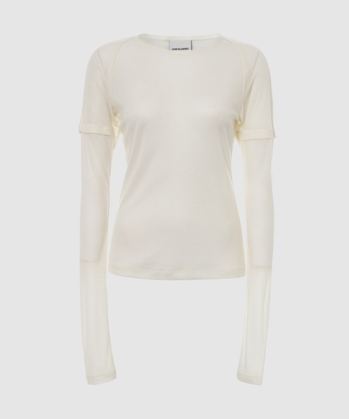 LOW CLASSIC(ロウ クラシック)の「BOLERO SLEEVE TOP(Tシャツ/カットソー・レディース・ホワイト・S/M)」の1枚目の写真