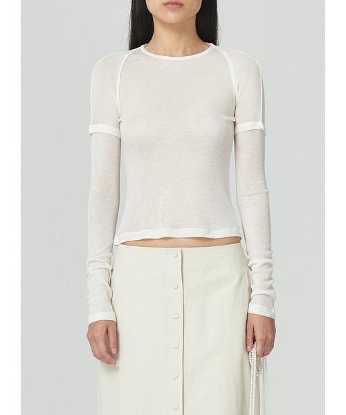 LOW CLASSIC(ロウ クラシック)の「BOLERO SLEEVE TOP(Tシャツ/カットソー・レディース・ホワイト・S/M)」の5枚目の写真