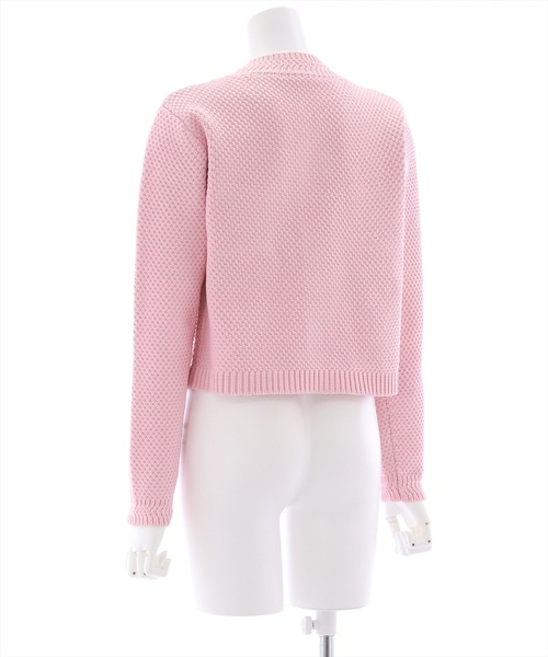 clear（クリア）の「ニットショートジャケット（ノーカラージャケット・レディース・ピンク/イエロー/アイボリー/ブルー・F）」の7枚目の写真