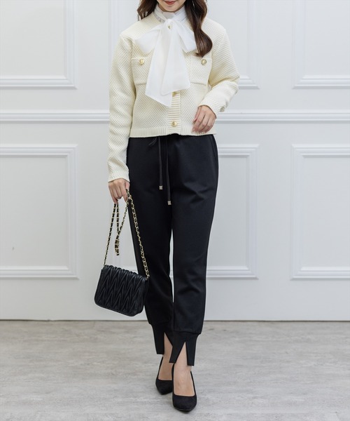 clear（クリア）の「ニットショートジャケット（ノーカラージャケット・レディース・ピンク/イエロー/アイボリー/ブルー・F）」の14枚目の写真