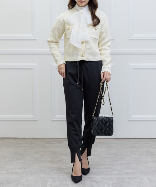 clear（クリア）の「ニットショートジャケット（ノーカラージャケット・レディース・ピンク/イエロー/アイボリー/ブルー・F）」の15枚目の写真