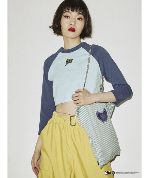 jouetie（ジュエティ）の「ThePowerpuffGirlsクロップドラグラン【コラボ/ショート丈】（Tシャツ/カットソー・レディース・グリーン/ブルー/ピンク/オフホワイト・MEDIUM）」の10枚目の写真