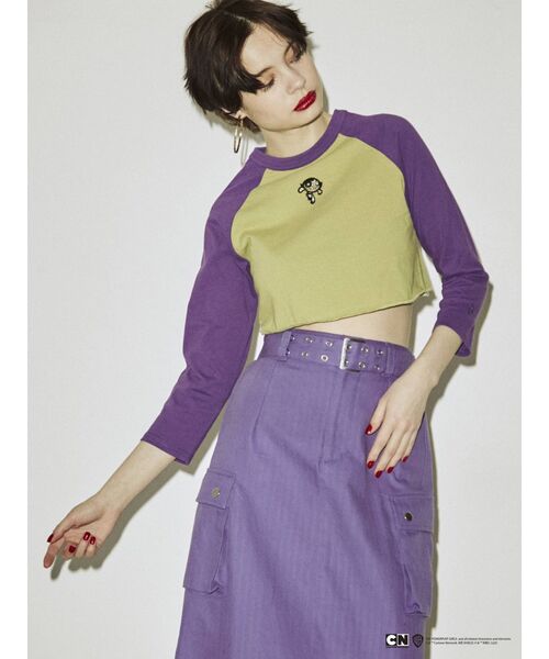 jouetie（ジュエティ）の「ThePowerpuffGirlsクロップドラグラン【コラボ/ショート丈】（Tシャツ/カットソー・レディース・グリーン/ブルー/ピンク/オフホワイト・MEDIUM）」の22枚目の写真