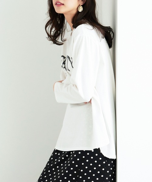 CHAN ME(チャンミ)の「綿100%カレッジロゴラウンドヘムオーバーTシャツ(Tシャツ/カットソー・レディース・グリーン系その他/ブラック/ホワイト・MEDIUM/LARGE/X-LARGE)」の18枚目の写真