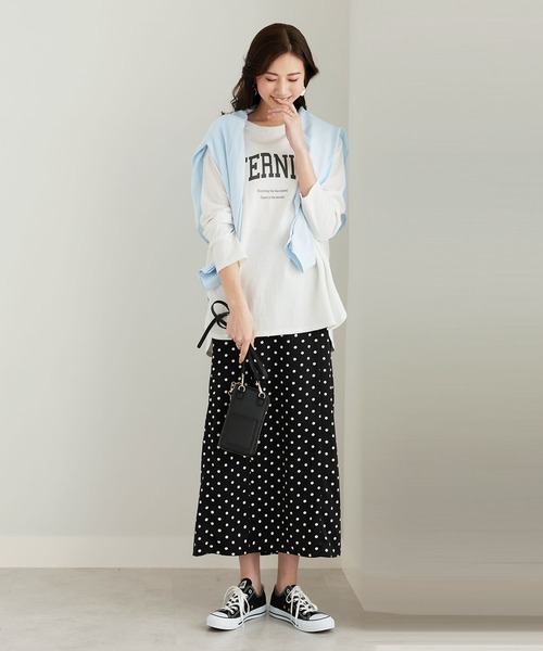 CHAN ME(チャンミ)の「綿100%カレッジロゴラウンドヘムオーバーTシャツ(Tシャツ/カットソー・レディース・グリーン系その他/ブラック/ホワイト・MEDIUM/LARGE/X-LARGE)」の20枚目の写真