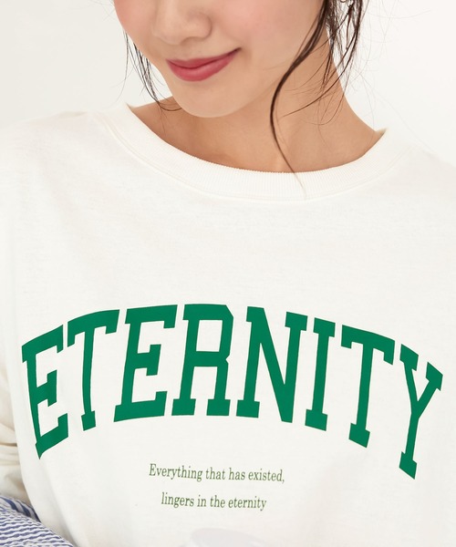 CHAN ME(チャンミ)の「綿100%カレッジロゴラウンドヘムオーバーTシャツ(Tシャツ/カットソー・レディース・グリーン系その他/ブラック/ホワイト・MEDIUM/LARGE/X-LARGE)」の22枚目の写真