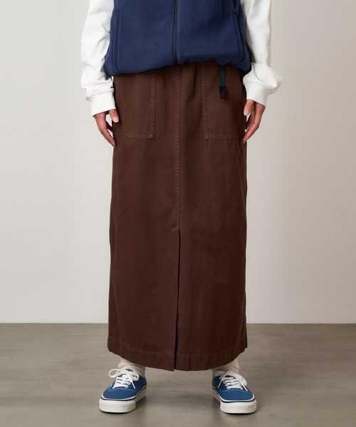 Gramicci（グラミチ）の「【GRAMICCI/グラミチ】 LONG BAKER SKIRT | ロングベイカースカート（スカート・レディース・グレー系その他/オリーブ/ブラック/ネイビー/ベージュ系その他/グリーン系その他/ライトベージュ/ベージュ系5/グリーン系その他5/レモンイエロー/ベージュ/グリーン系その他2/ダークブラウン/ネイビー系・S/M/L/XL）」の4枚目の写真