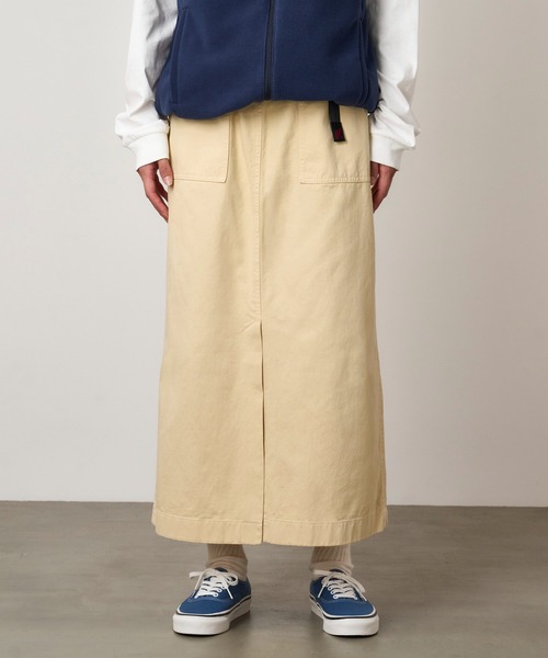 Gramicci（グラミチ）の「【GRAMICCI/グラミチ】 LONG BAKER SKIRT | ロングベイカースカート（スカート・レディース・グレー系その他/オリーブ/ブラック/ネイビー/ベージュ系その他/グリーン系その他/ライトベージュ/ベージュ系5/グリーン系その他5/レモンイエロー/ベージュ/グリーン系その他2/ダークブラウン/ネイビー系・S/M/L/XL）」の5枚目の写真