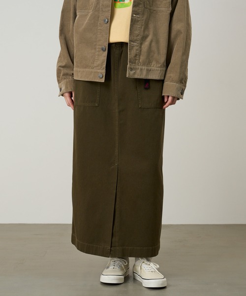 Gramicci（グラミチ）の「LONG BAKER SKIRT｜ロングベイカースカート（スカート・レディース・グレー系その他/オリーブ/ブラック/ネイビー/ベージュ系その他/グリーン系その他/ライトベージュ/ベージュ系5/グリーン系その他5/レモンイエロー/ベージュ/グリーン系その他2/ダークブラウン/ネイビー系/サンドベージュ/ウッド・S/M/L/XL）」の4枚目の写真