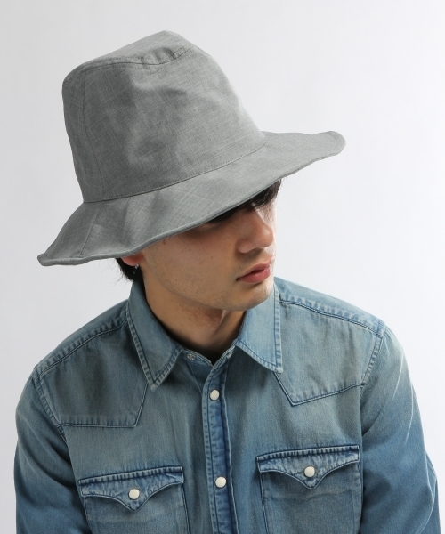 HARE(ハレ)の「シャンブレーHAT(HARE)(ハット・メンズ・オフホワイト/グレー/ネイビー/ブルー系その他・FREE/ONE SIZE)」の7枚目の写真