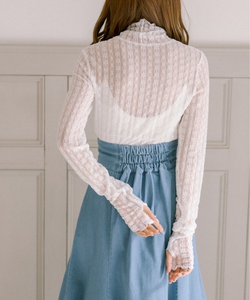 OLIVE des OLIVE（オリーブデオリーブ）の「レースくしゅくしゅインナー（Tシャツ/カットソー・レディース・ホワイト/オフホワイト・FREE）」の14枚目の写真