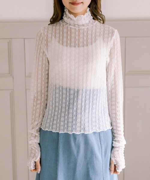 OLIVE des OLIVE（オリーブデオリーブ）の「レースくしゅくしゅインナー（Tシャツ/カットソー・レディース・ホワイト/オフホワイト・FREE）」の16枚目の写真