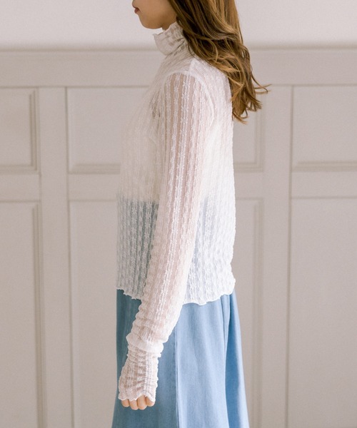 OLIVE des OLIVE（オリーブデオリーブ）の「レースくしゅくしゅインナー（Tシャツ/カットソー・レディース・ホワイト/オフホワイト・FREE）」の17枚目の写真