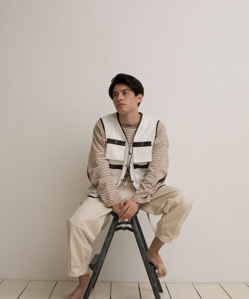 S'more（スモア）の「6POCKETS COTTON 100% VEST（ベスト・メンズ・ホワイト/ブラウン/ベージュ・SMALL/X-LARGE/MEDIUM/LARGE）」の8枚目の写真