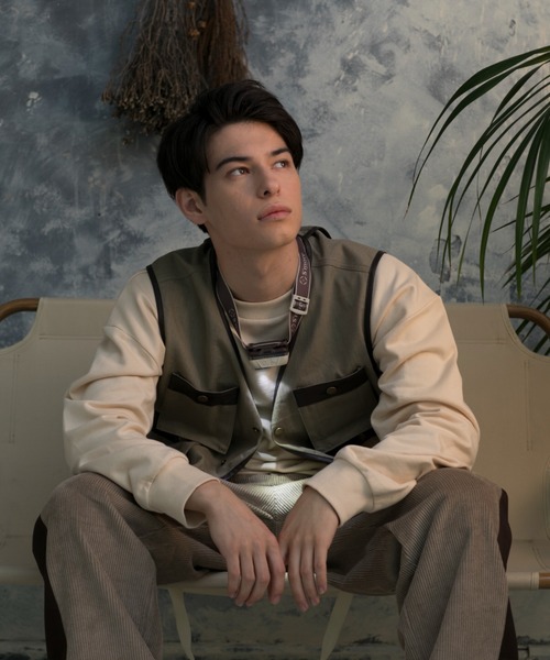 S'more（スモア）の「6POCKETS COTTON 100% VEST（ベスト・メンズ・ホワイト/ブラウン/ベージュ・SMALL/X-LARGE/MEDIUM/LARGE）」の14枚目の写真