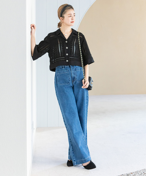 U by SPICK&SPAN（ユーバイスピックアンドスパン）の「ビスケットレース シャツ（シャツ/ブラウス・レディース・ブラック/ホワイト/キャメル・FREE）」の16枚目の写真