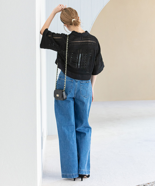 U by SPICK&SPAN（ユーバイスピックアンドスパン）の「ビスケットレース シャツ（シャツ/ブラウス・レディース・ブラック/ホワイト/キャメル・FREE）」の20枚目の写真