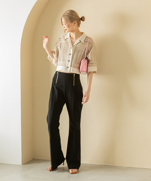 U by SPICK&SPAN（ユーバイスピックアンドスパン）の「ビスケットレース シャツ（シャツ/ブラウス・レディース・ブラック/ホワイト/キャメル・FREE）」の7枚目の写真