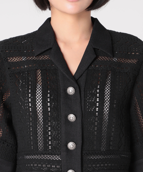 U by SPICK&SPAN（ユーバイスピックアンドスパン）の「ビスケットレース シャツ（シャツ/ブラウス・レディース・ブラック/ホワイト/キャメル・FREE）」の14枚目の写真