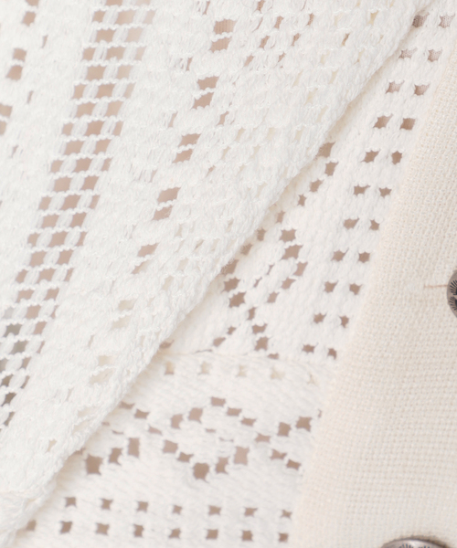 U by SPICK&SPAN（ユーバイスピックアンドスパン）の「ビスケットレース シャツ（シャツ/ブラウス・レディース・ブラック/ホワイト/キャメル・FREE）」の9枚目の写真