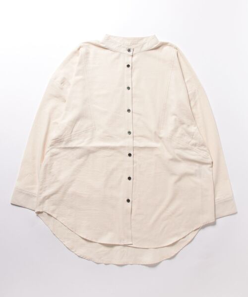 Q(キュー)の「コットンヘリンボーン オーバーシャツ(シャツ/ブラウス・レディース・アイボリー/ブラック系・MEDIUM)」の5枚目の写真