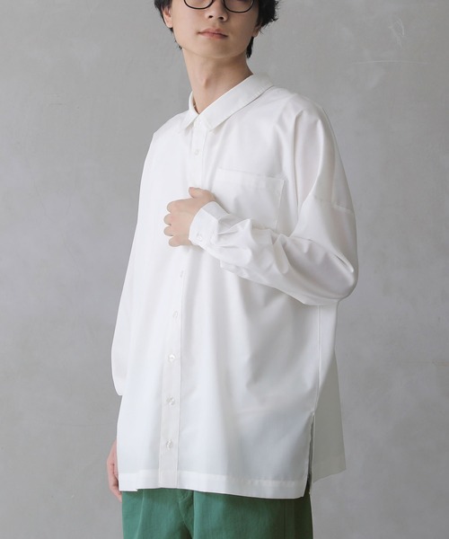 n'OrLABEL（ノアールレーベル）の「『レギュラーカラーシンプルシャツ』（シャツ/ブラウス・メンズ・ライトベージュ/ブラック/オフホワイト・2/3）」の4枚目の写真