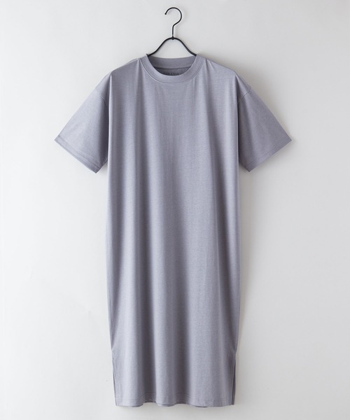 JEANS MATE(ジーンズメイト)の「汗染みの目立ちにくいTシャツ ZEROSTAIN ゼロステイン 撥水性 UVカット Tシャツワンピース(ワンピース・レディース・ダークベージュ/ダークブルー/ホワイト/ピンク系その他/ブラック/グレー・MEDIUM/LARGE)」の3枚目の写真