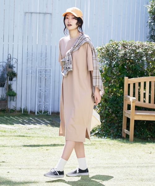 JEANS MATE(ジーンズメイト)の「汗染みの目立ちにくいTシャツ ZEROSTAIN ゼロステイン 撥水性 UVカット Tシャツワンピース(ワンピース・レディース・ダークベージュ/ダークブルー/ホワイト/ピンク系その他/ブラック/グレー・MEDIUM/LARGE)」の20枚目の写真