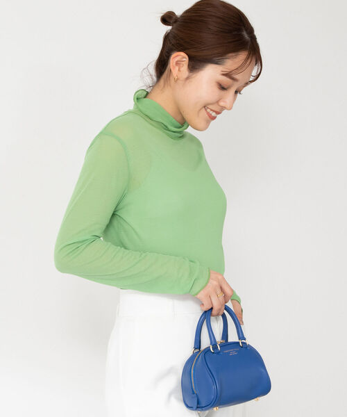 NOLLEY’S（ノーリーズ）の「シアーハイネックプルオーバーカットソー（Tシャツ/カットソー・レディース・グリーン/オフホワイト/イエロー・38）」の8枚目の写真