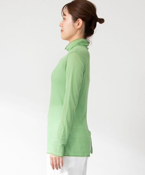 NOLLEY’S（ノーリーズ）の「シアーハイネックプルオーバーカットソー（Tシャツ/カットソー・レディース・グリーン/オフホワイト/イエロー・38）」の21枚目の写真
