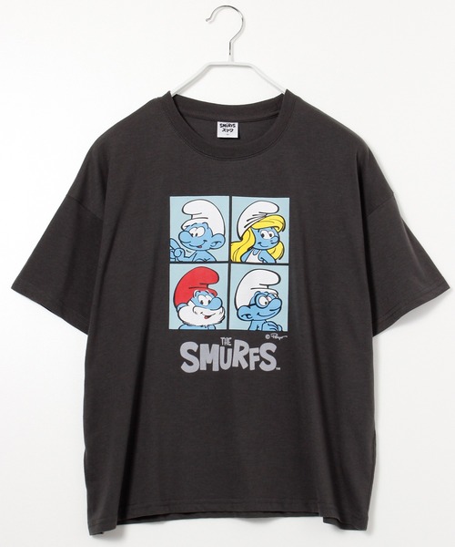 ALWAYS GOOD TIME(オルウェイズグッドタイム)の「【THE SMURFS/スマーフ】天竺半袖ワイドTシャツ(Tシャツ/カットソー・レディース・グレイッシュブルー/スミクロ/ベージュ/ピンク・L/M)」の14枚目の写真