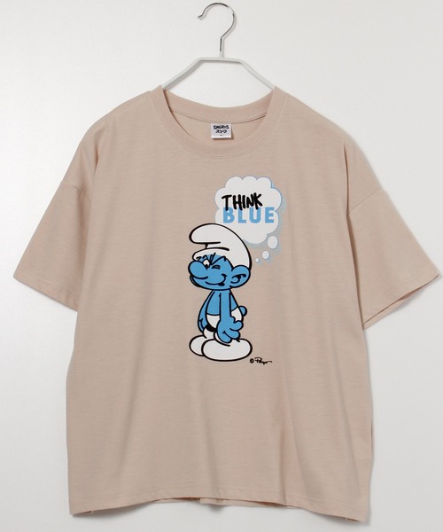 ALWAYS GOOD TIME(オルウェイズグッドタイム)の「【THE SMURFS/スマーフ】天竺半袖ワイドTシャツ(Tシャツ/カットソー・レディース・グレイッシュブルー/スミクロ/ベージュ/ピンク・L/M)」の17枚目の写真