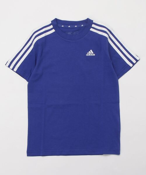 adidas（アディダス）の「アディダス adidas エッセンシャルズ スリーストライプス コットン半袖Tシャツ（Tシャツ/カットソー・キッズ・ブラック/ブルー/ピンク/ホワイト・140cm/130cm/150cm/160cm）」の3枚目の写真
