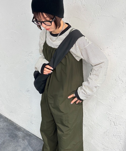 apres jour mignon（アプレジュールミニョン）の「ナイロンサロペット【ZOZOTOWN限定アイテム】（サロペット/オーバーオール・レディース・カーキ/ブラック・SMALL/MEDIUM/X-LARGE）」の18枚目の写真