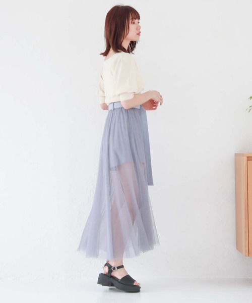 archives（アルシーヴ）の「フロントギャザー半袖ニット（ニット/セーター・レディース・アイボリー/ラベンダー/ブルー/ブラック・MEDIUM）」の11枚目の写真