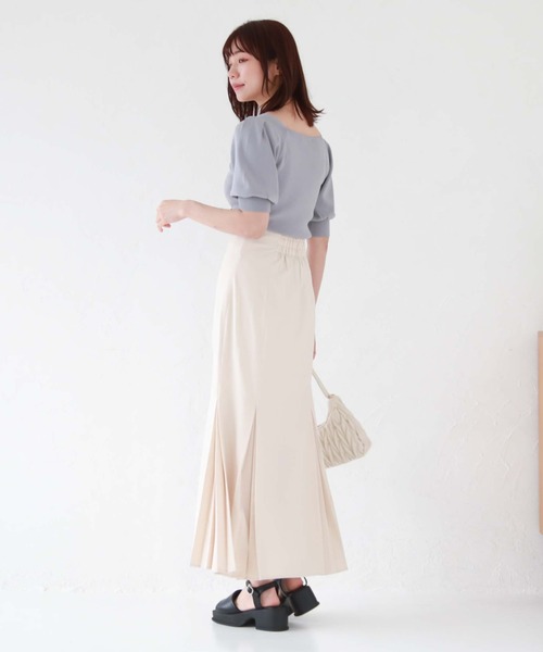 archives（アルシーヴ）の「フロントギャザー半袖ニット（ニット/セーター・レディース・アイボリー/ラベンダー/ブルー/ブラック・MEDIUM）」の18枚目の写真