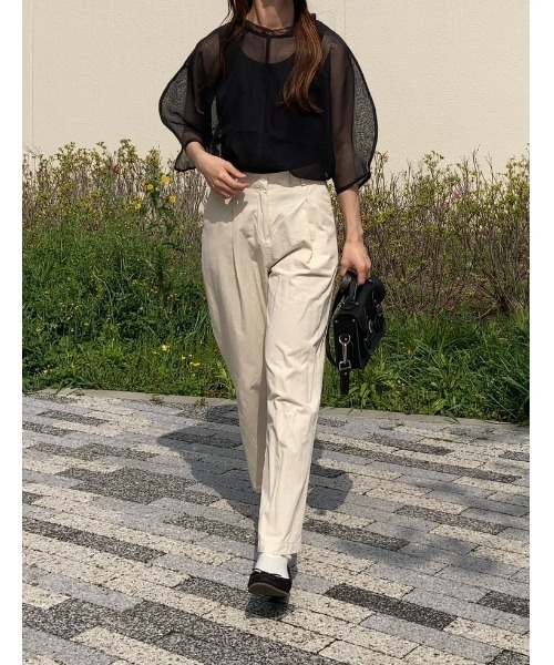 ANOTHER S(アナザーエス)の「シアートップス(シャツ/ブラウス・レディース・ブラック/オフホワイト/ミント・M)」の18枚目の写真