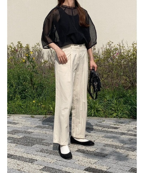 ANOTHER S(アナザーエス)の「シアートップス(シャツ/ブラウス・レディース・ブラック/オフホワイト/ミント・M)」の15枚目の写真