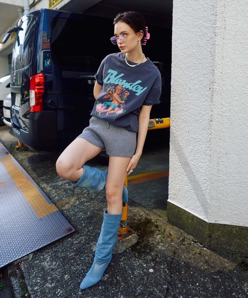 デニムロングブーツ