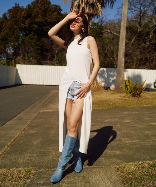 デニムロングブーツ