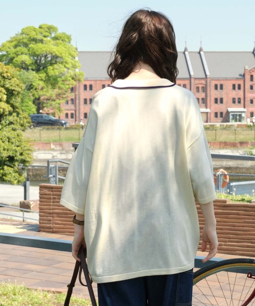 SATUR ニットポロカーディガン GOLD LABEL】コットンリネンシアー ニットポロカーディガン / 23