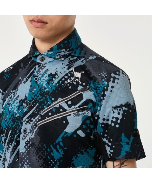 OAKLEY(オークリー)の「オークリー SKULL NOISY TONE SHIRT / ゴルフウェア/ポロシャツ / GOLF ゴルフ /OAKLEY(ポロシャツ・メンズ・ブルー系その他/ネイビー/ホワイト系その他/レッド・M/S/XL/L)」の2枚目の写真