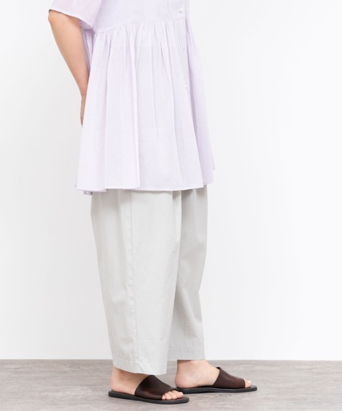 yuni 強撚コットンギャバゴムタックパンツ yuni パンツ 80/2強撚コットン ギャバゴムタックパンツ