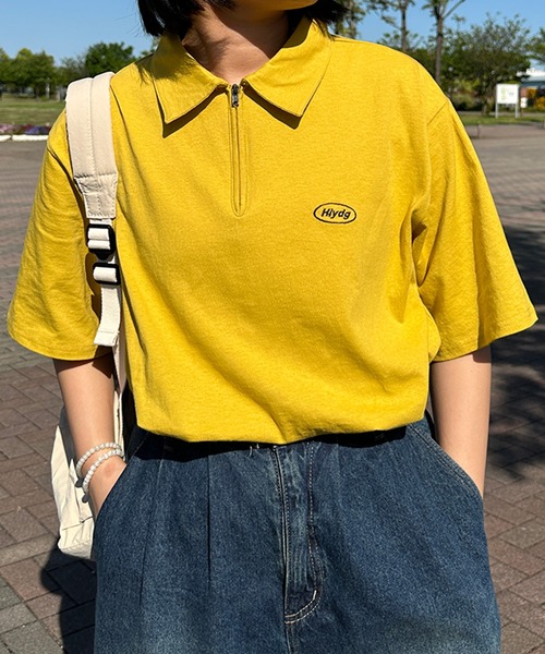 kutir(クティール)の「刺繍ロゴハーフジップポロTシャツ(Tシャツ/カットソー・レディース・オートミール/イエロー/アイボリー/チャコールグレー・FREE)」の20枚目の写真