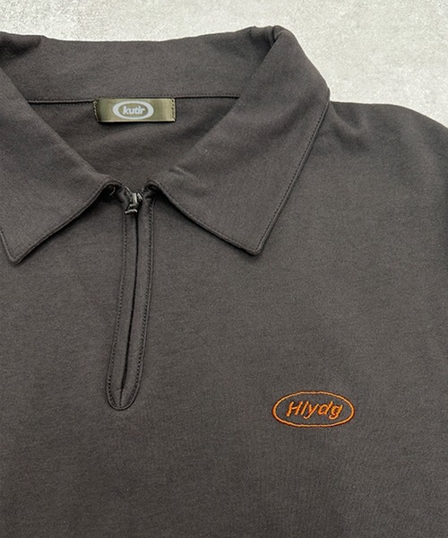 kutir(クティール)の「刺繍ロゴハーフジップポロTシャツ(Tシャツ/カットソー・レディース・オートミール/イエロー/アイボリー/チャコールグレー・FREE)」の12枚目の写真